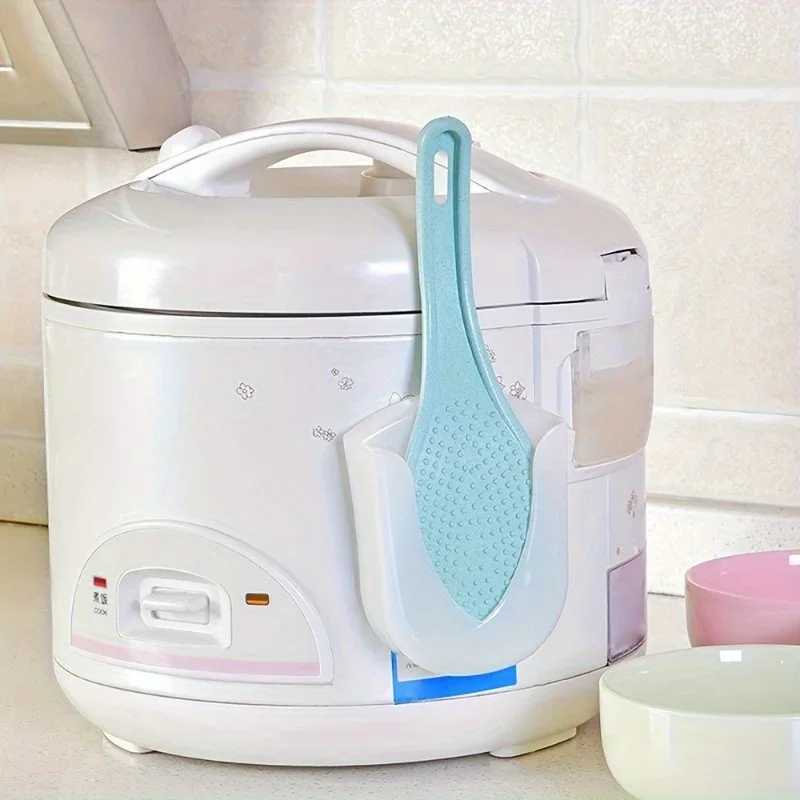 Creative Rice Lady Seat Kitchen Rice Spoon Storage Rack - Suction Cup Type Hanging Holder for Rice Cooker Shovel - Space-Saving