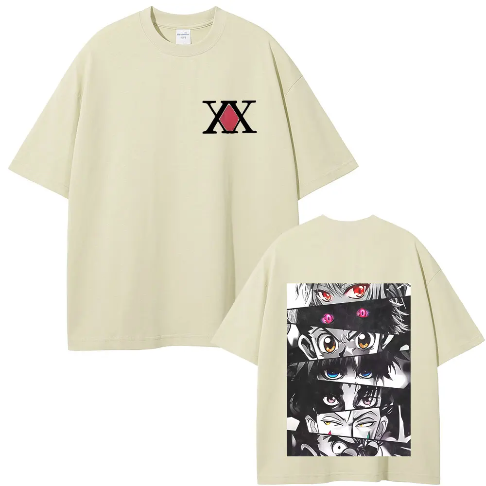 Anime Hunter X Hunter Eyes Graphic T-shirt Men Women High Quality Soft Cotton T Shirts Male Fashion Manga Oversized Streetwear