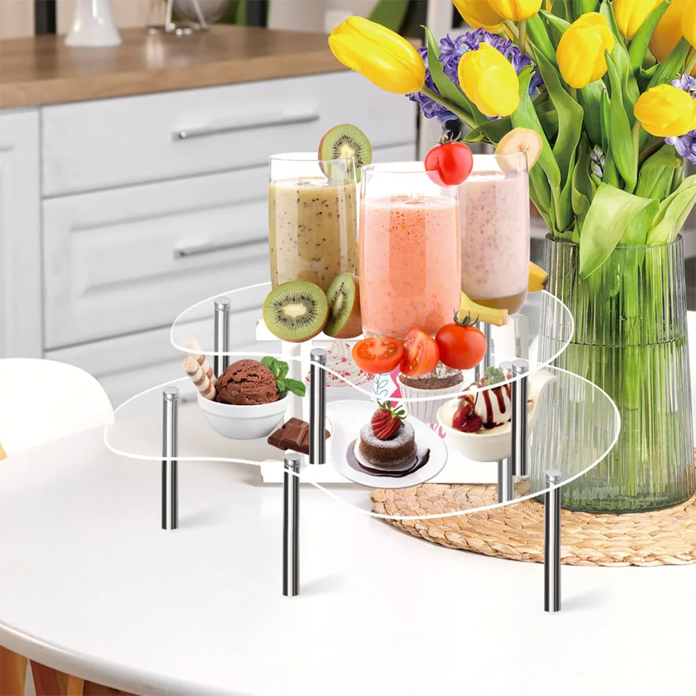 

3pcs Clear Acrylic Cake Cupcake Display Stand Transparent Dessert Stand Party Cake Display Stands Stackable Space Saving