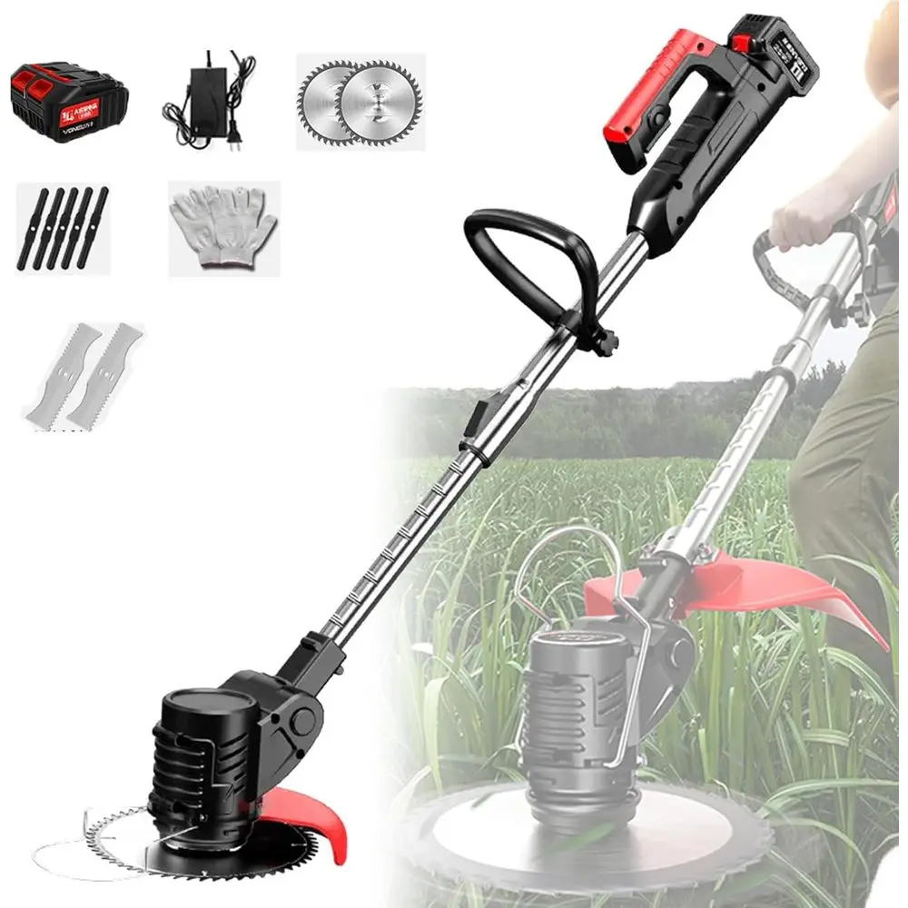 

Электрическая газонокосилка 3-в-1, 21 В, триммер с батарейным питанием, обрезной станок и кусторез с аккумуляторами и быстрым зарядным устройством