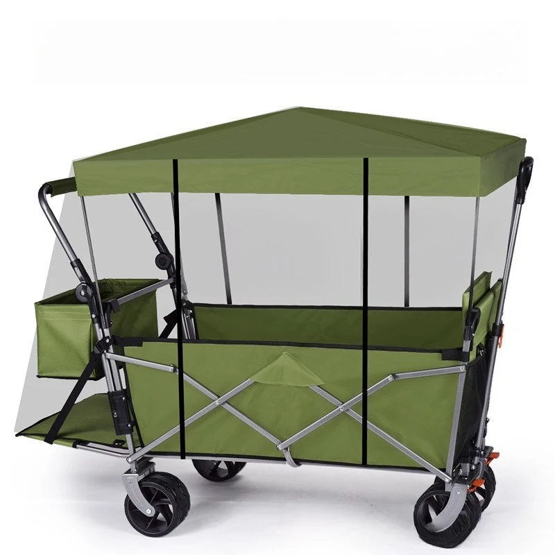 

Camper Children can lie down Outdoor camping cart Folding large trailer Extended can sit back with hood