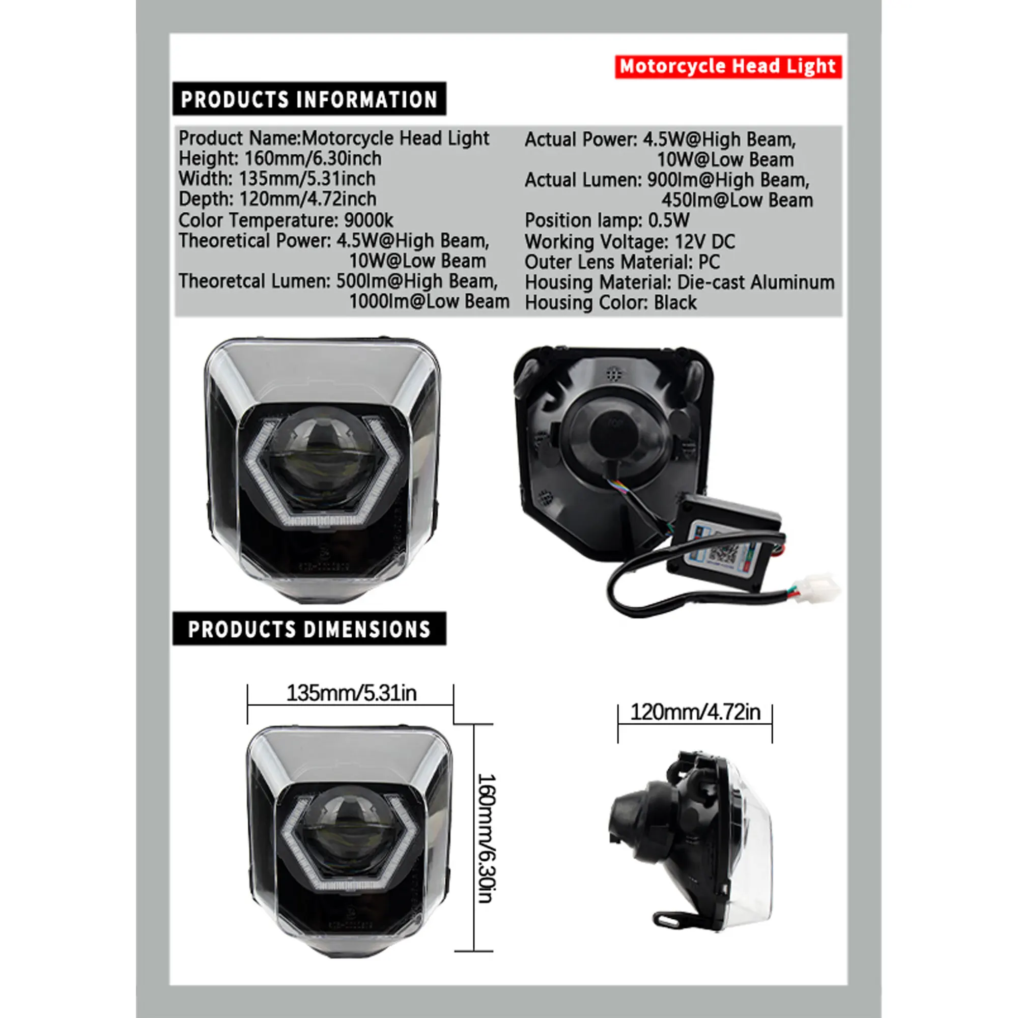 For Husqvarna Motorcycle Headlight Angel Eyes Colorful Lights FC TC TE FE 125-701 250i 300i LED Motocross Enduro DirtBike Parts view 6