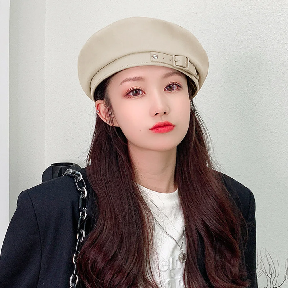 

Sun Protection Beret Hat Solid Color Vintage Simple French Beret Hat for Women Casual Vacation Holiday