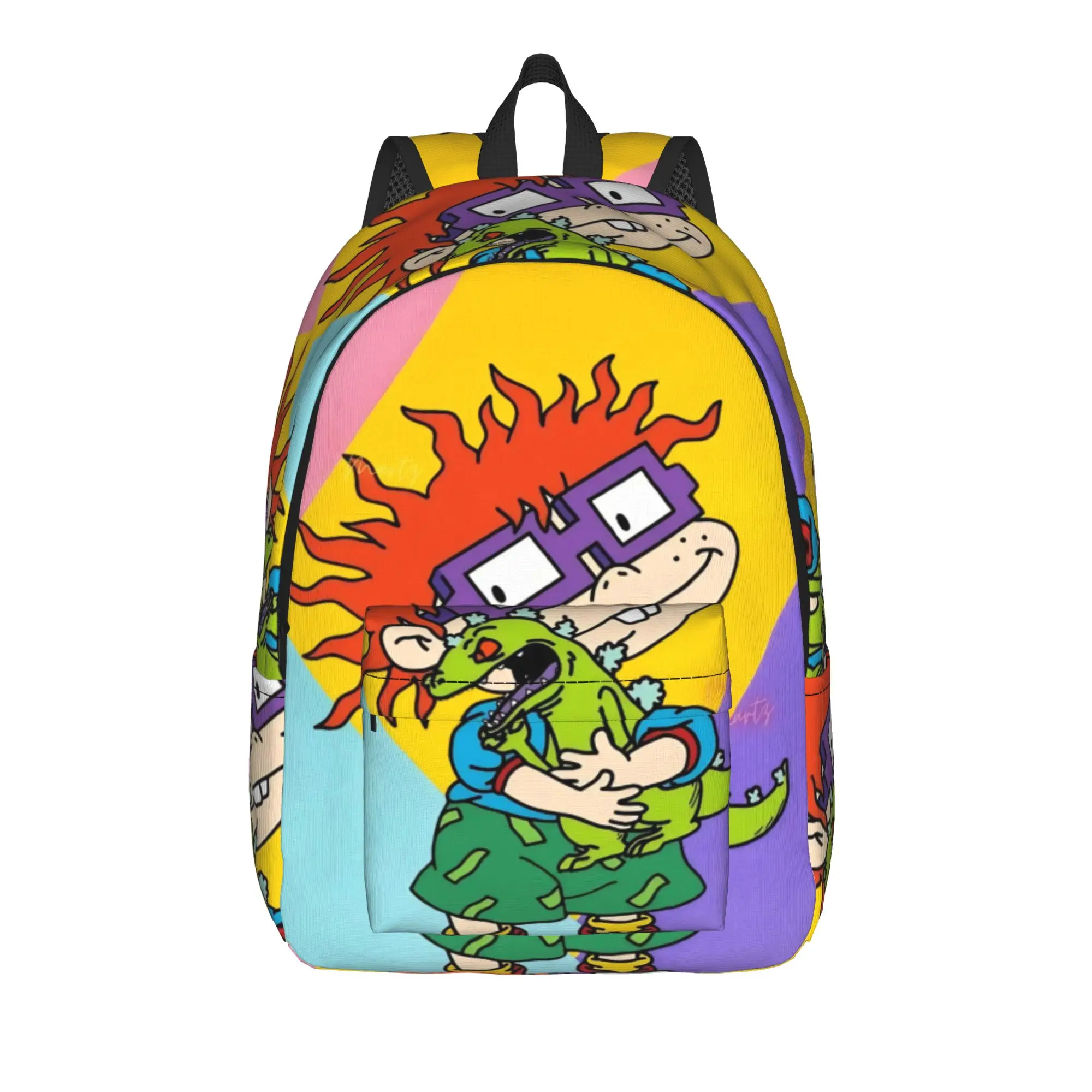 Cartoon R-Rugrats Backpack for Men Women Cool Student Work Daypack  Laptop Canvas Bags Lightweight