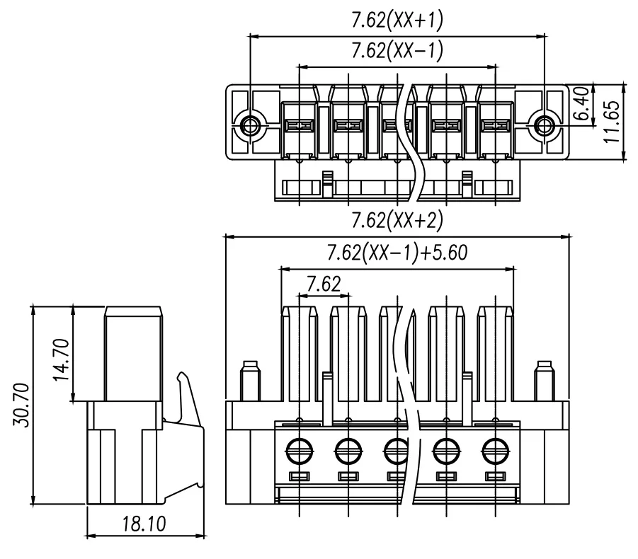 100PIN 5EDGKM 7.62mm PCB PLUG-IN TERMINAL BlOCK KF2EDGSKM PC4/STF-7.62 PHOENIX CONTACT BVZ 7.62/180SF ECH762VN