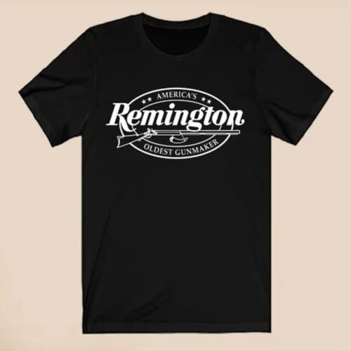 

Remington Guns Guns Men's Black T-Shirt Size Casual Comfort Graphic T Shirts Men Clothing Oversized T Shirt