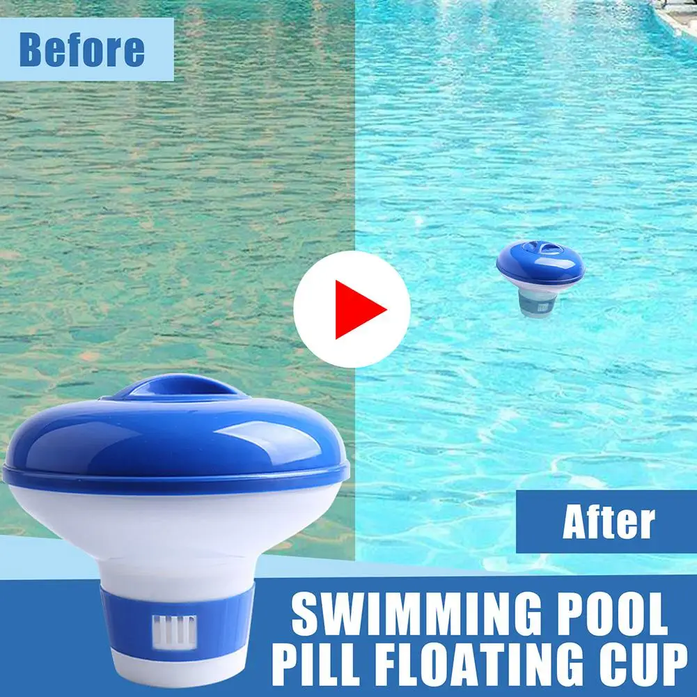 Swimming Pool Pill Floating Cup Containers For Pool Cleaning Floating Chlorine Feeder Sterilizer Effervescent Tablets Dispenser