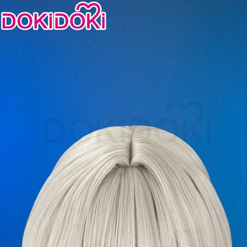 اليراع شعر مستعار تأثيري لعبة هونكاي: ستار السكك الحديدية DokiDoki المرأة فضي أزرق طويل الشعر اليراع تأثيري غطاء الرأس غطاء مجاني