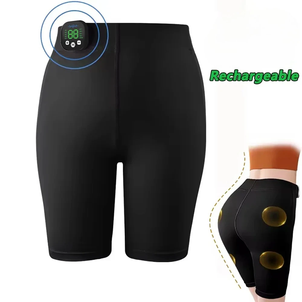 Smart Muscle Stimulation Massage Pants Microcurrent Leg Shaping Shorts Intelligent Buttock Trainer Leg Slimming Yoga Pants