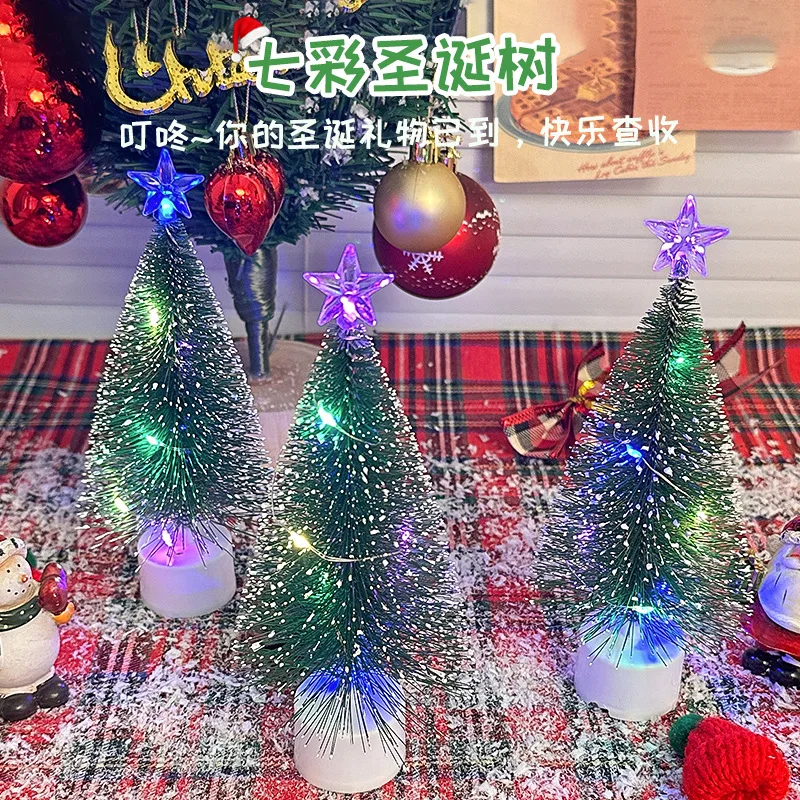 Lampu tidur สีสันสดใสสำหรับการตกแต่งคริสต์มาสต้นคริสต์มาสไฟ LED เครื่องตกแต่งเรืองแสงของขวัญสำหรับเด็กอนุบาล