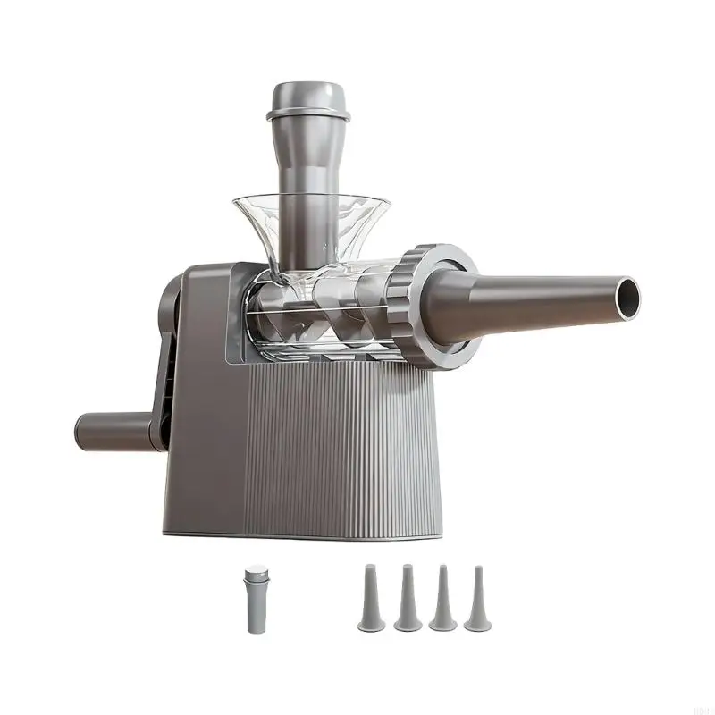 Stable Base Hand Crank Sausage Maker for DIY Sausage Production Feature Various Nozzles Easy to Wash and Maintain B03E