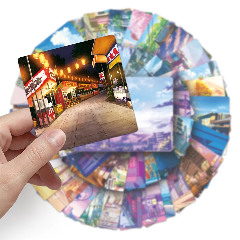 

10/30/50pcs Cartoon Street View Stickers Anime Japan Landscape Sticker Suitcase Laptop Guitar Window Waterproof Decal Kid Toys