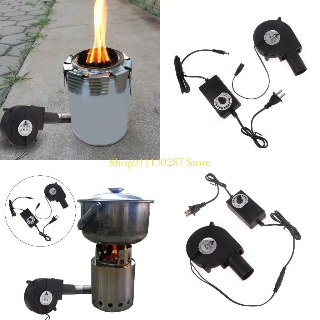 

J1HC Portable USB Air Blower for BBQ Grill Starter Fan High Speed Adjustable with Round Air Duct for Cooking Camping Fan