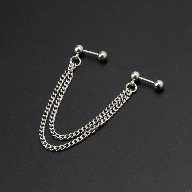H9EC EAR BONE BONE โซ่ DANGLE EARRING EARICE