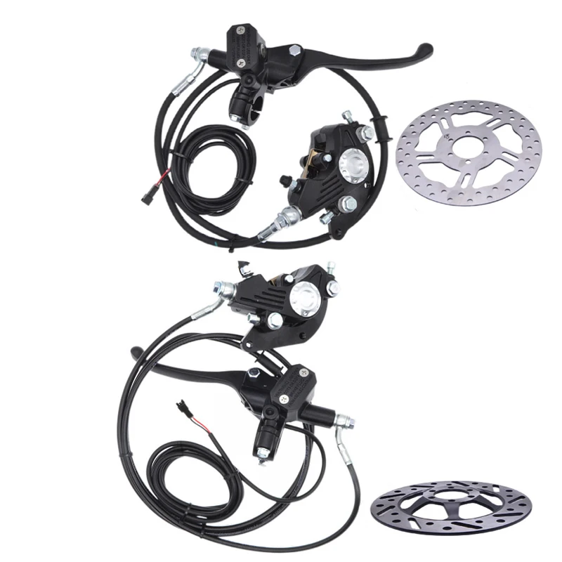 14 Inch E-Bike MTB Hydraulic Disc brake Set Aluminum Alloy Electric Bike Scooter Power Control Shifter Cut Power Off