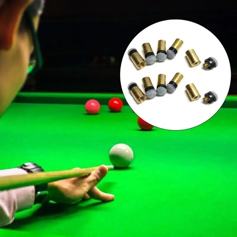 

U2JB 10Pcs Coppers PU Leather Pool Cue Tip Cue Tip with Cue Ferrules