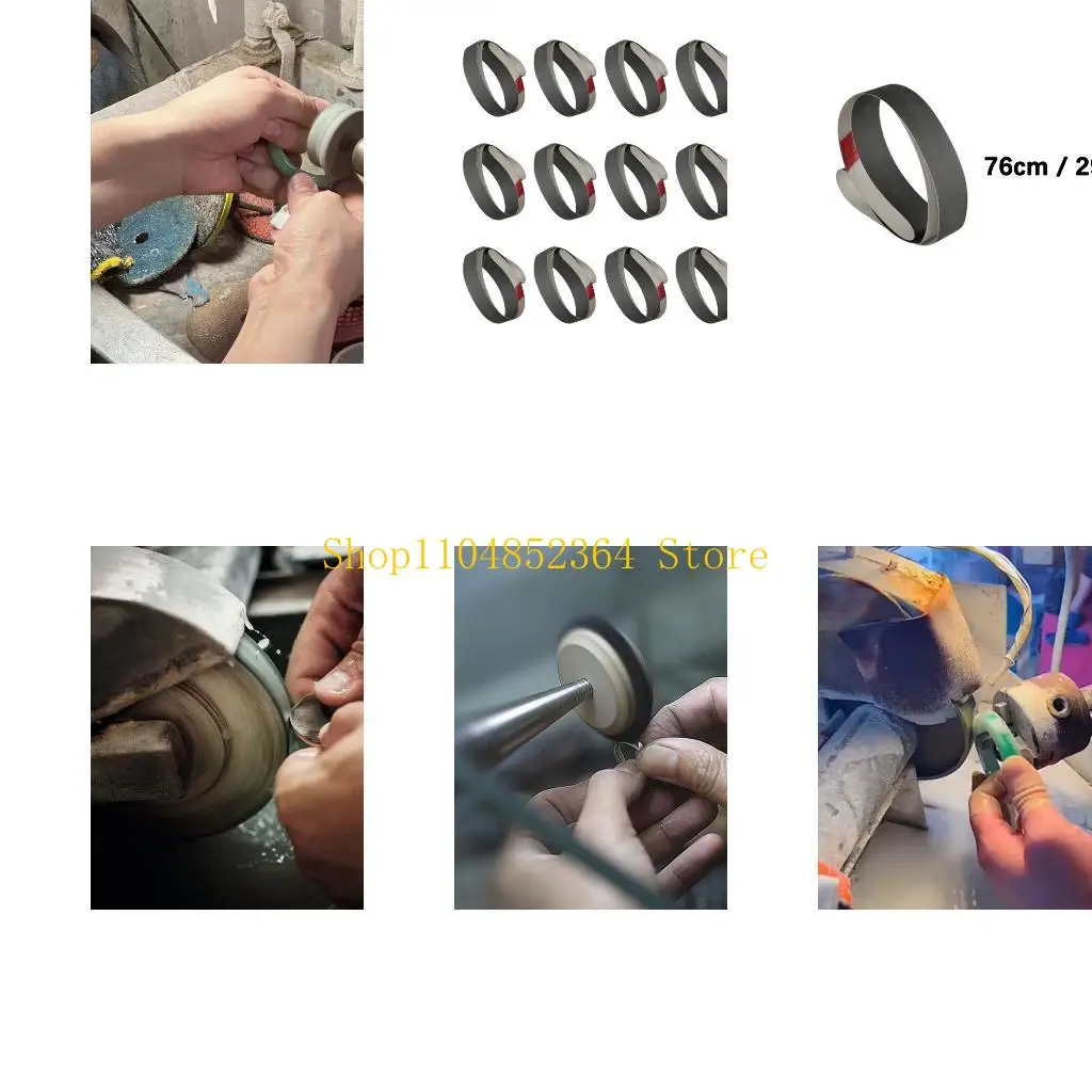 

652F Industrial 15pcs 25mmx760mm Abrasive Belts Black Metal Plastic Compatible