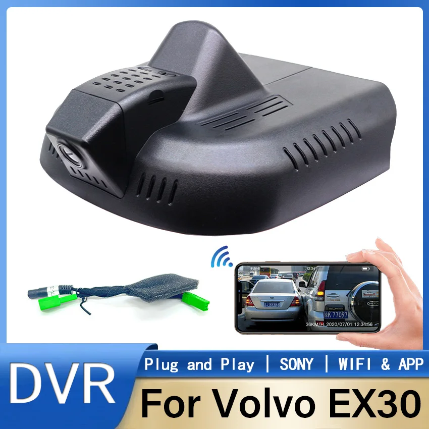 

New! Wifi Special Car DVR Plug and play Dash Cam Camera For Volvo EX30 2024 2025 UHD 2160P 4K Dashcam Rain Sensor Wire