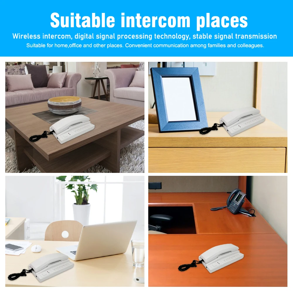 Anjielo-Wireless Intercom System, Secure Interphone Handsets, Expansível para Armazém, Office Interphone, One Click Call