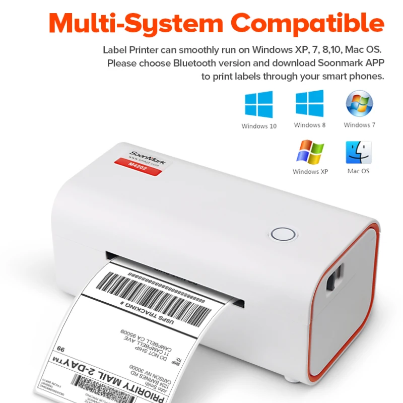 Imagem -02 - Impressora de Etiquetas com Interface Usb ou Bluetooth Impressão Rápida Impressora de Código de Barras Compatível com Mac Windows sem Tinta Polegada