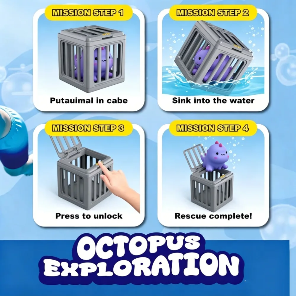 Children's Swimming Pool Diving Toys, Swimming Toys with Fish Box, Floating Animals Suitable view 3