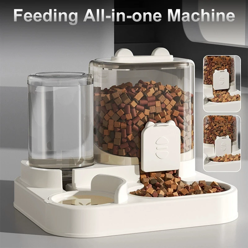 Máquina todo en uno para alimentación de gatos, cuenco para perros y gatos con dispensador de agua, comida para perros que circula automáticamente la comida para gatos y suministros para mascotas