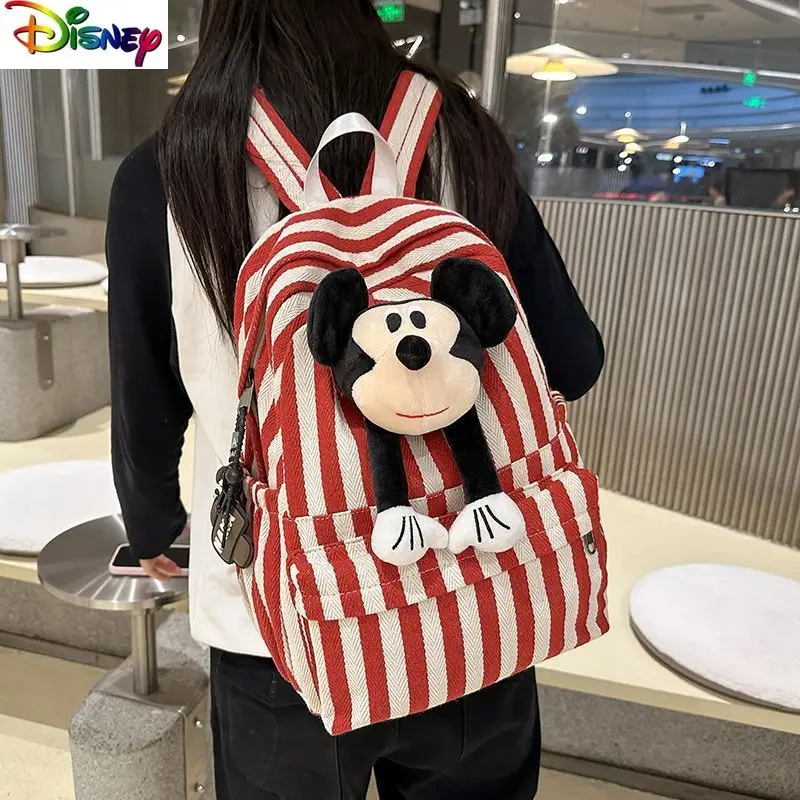 

Модный роскошный рюкзак с Микки Маусом, студенческий рюкзак большой емкости, креативный универсальный клетчатый уличный рюкзак