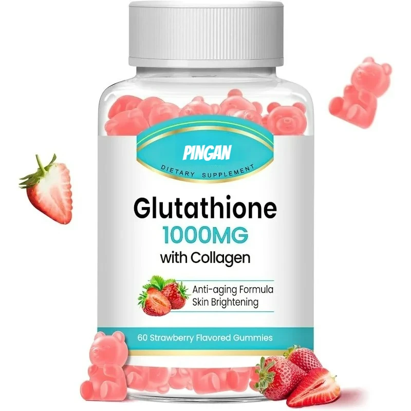 

Collagen Gummies Containing Vitamin C, Female Glutathione Supplements, Anti-aging, Vegetarian Strawberry Flavor