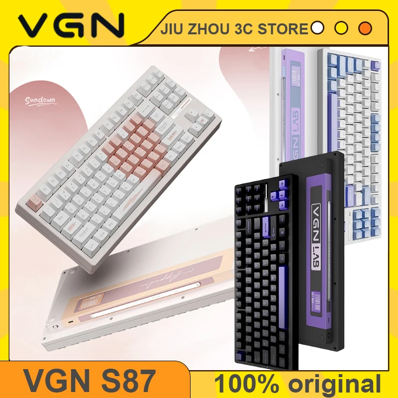 

VGN S87 Mechanical Keyboard Bluetooth Wireless Three Mode 8000mAh RGB Gasket Hot Swap Customized Esports Office Gaming Keyboard