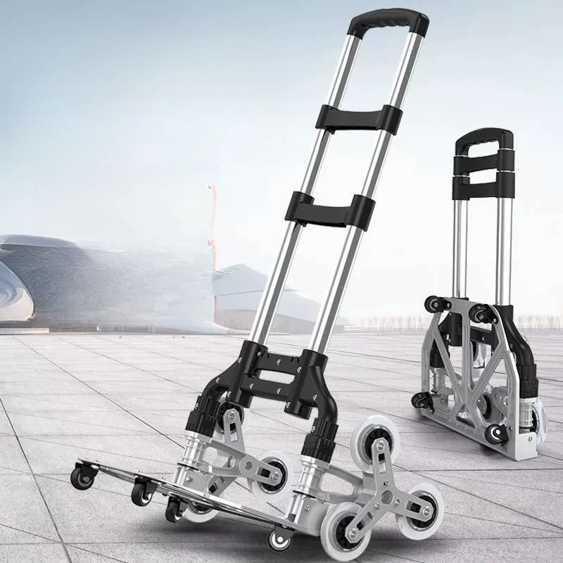 Aluminum alloy household trolley, convenient for shopping, trolley luggage cart trailer to pull goods, the elderly