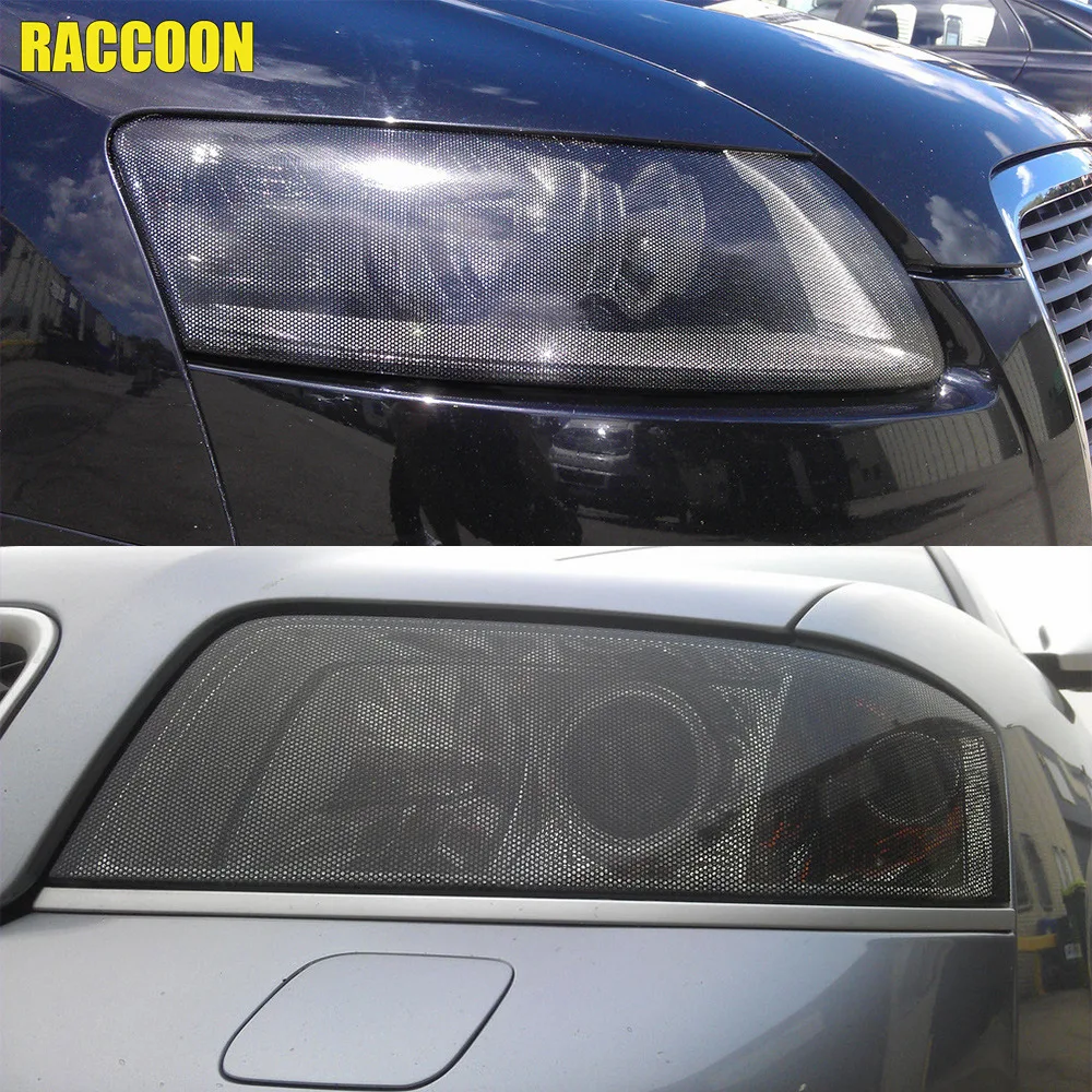 

Double Black Perforated Mesh Film Headlight Taillight Tint Fly Eye Tint Car Light Film Car Decals