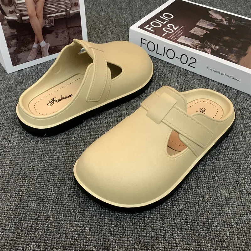 Retro Fashion Women Shoe Anti Slip Womens Slipper Summer New Women Sandal Comfort Soft Sole One Foot Step Flat Shoe Mujer Sapato