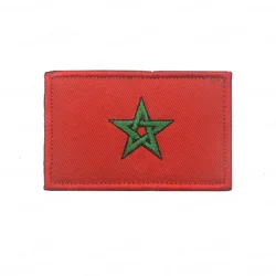 Moroccan National Flag Patches Embroidered Hook&loop Patch Tactical Accessories Morale Badges on Backpack Decoration Sticker