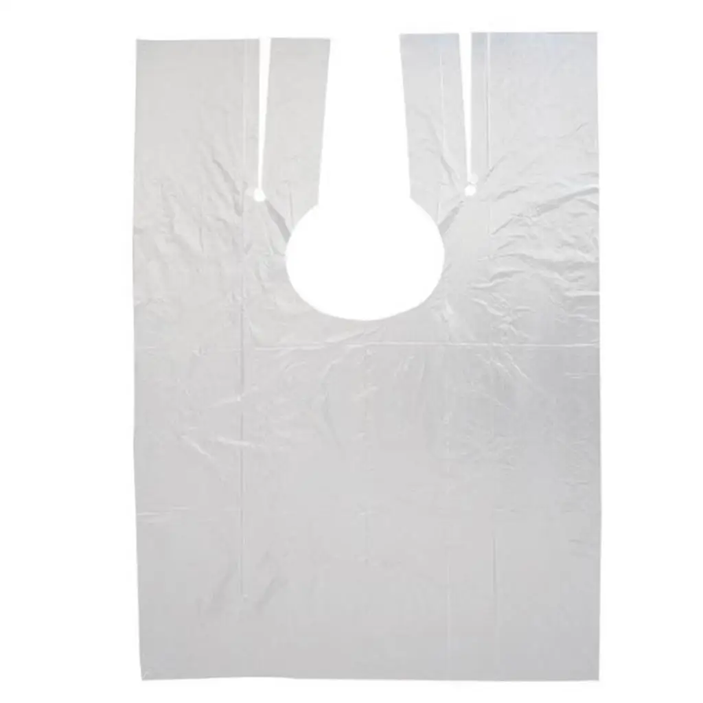 200pc Waterproof Disposable Hair Cutting Cape Transparent Salon Gown Hairdresser Barber Shop Gowns Apron - 110x78cm