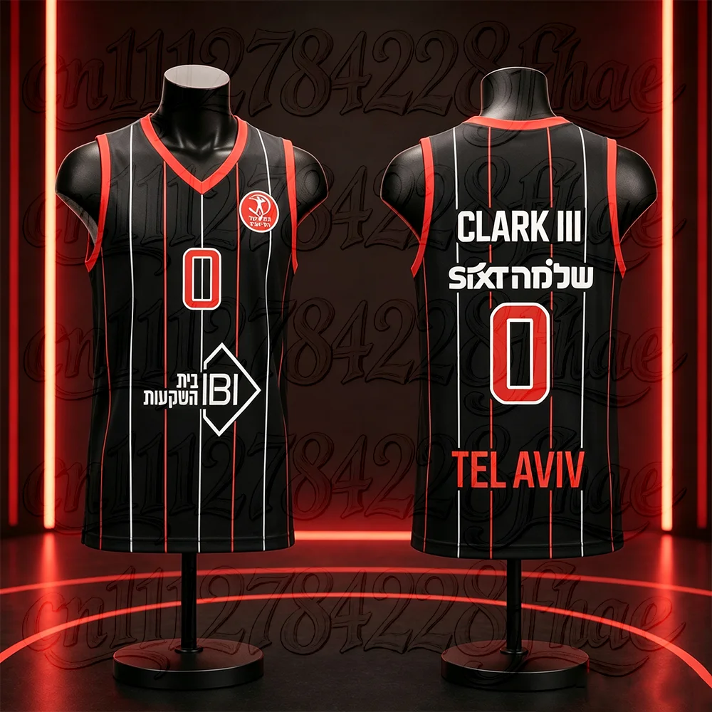 Unisex Hapoel Tel Aviv Basketball Jersey Quick-Dry Breathable Summer Athletic Sportswear Israel Parent-Child Matching Tank Top
