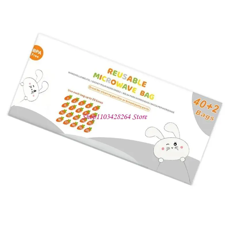 Bolsas microondas reutilizables 16/42 hojas para biberones y parte bomba