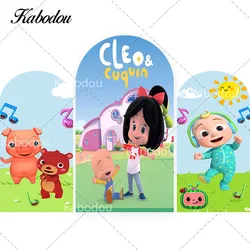 Kabodou Cleo And Cuquin Arch Backdrop Cute Theme Arched Wall for Kids Birthday Party Photography Background Photo Studio