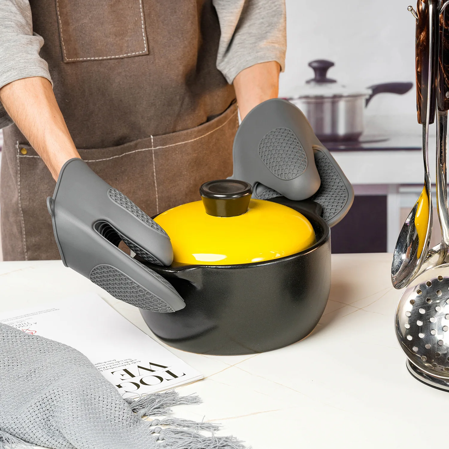2Pcs Silicone Oven Mitts Heat - đánh giá và giá Heat Resistant Glove