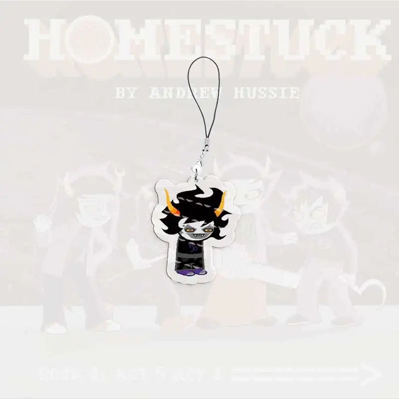 Cute Acrylic Homestuck Mobile Phone Charms Dave Strider John Egbert Karkat Small Pendant Phone Chain Keychain Fans Friends Gifts
