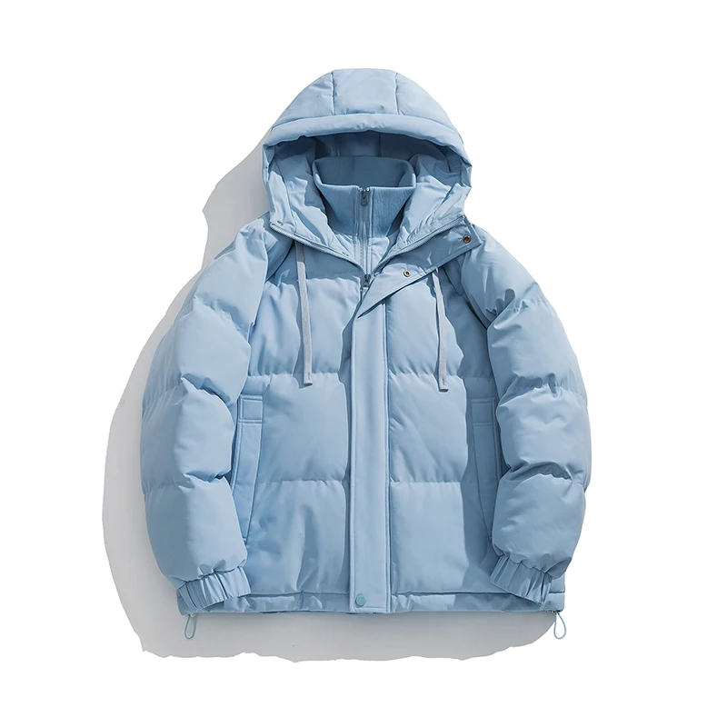 

Men's Casual Jacket Autumn Winter New Solid Color Thickened Warm Outdoor Adventure Waterproof Hooded Coat Men's Cotton Clothing