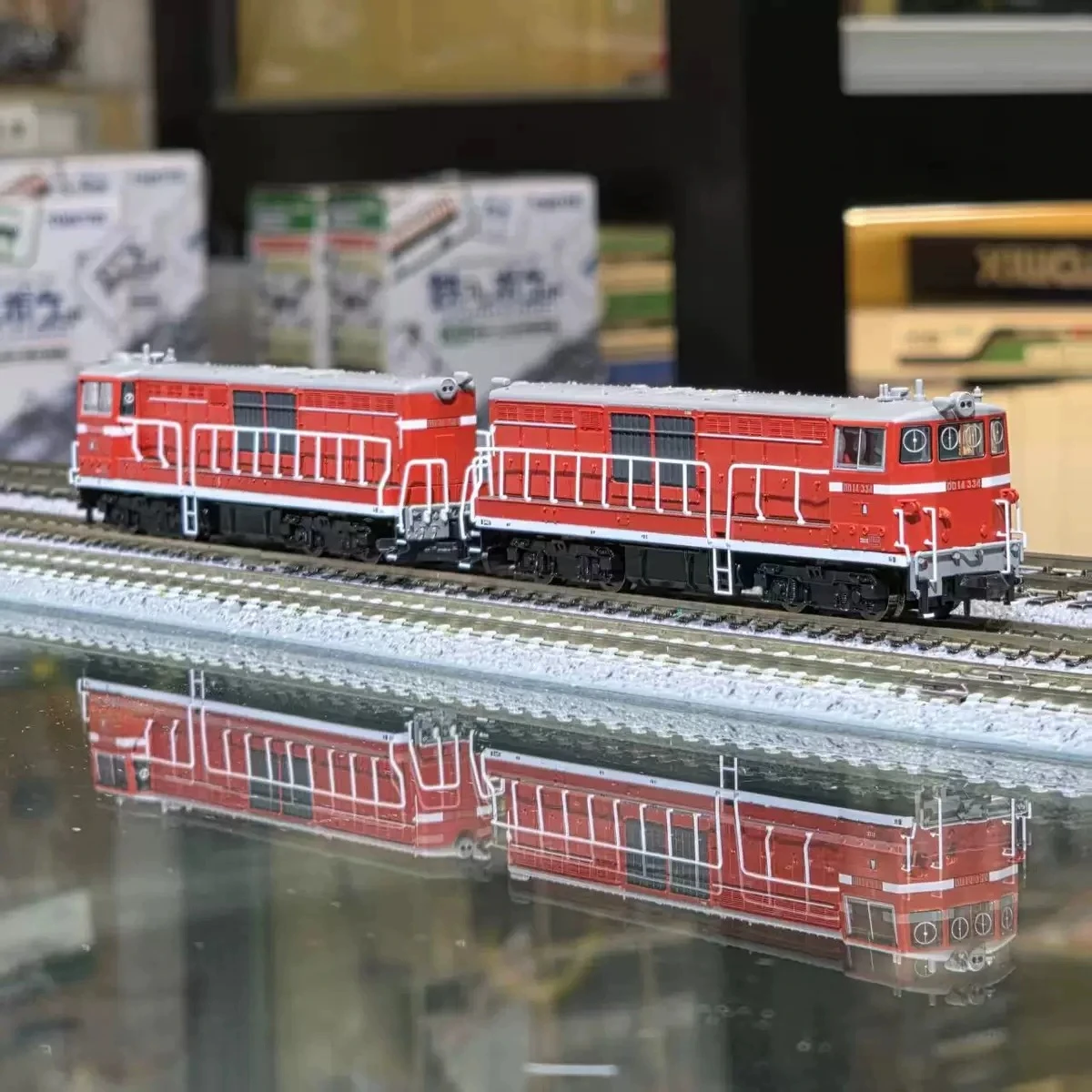 N Type 1/160 Model Train DD14-333+334 Diesel Locomotive A8167 Standard Color Dual Power 2 Car Toy Train Adult Toy Gift