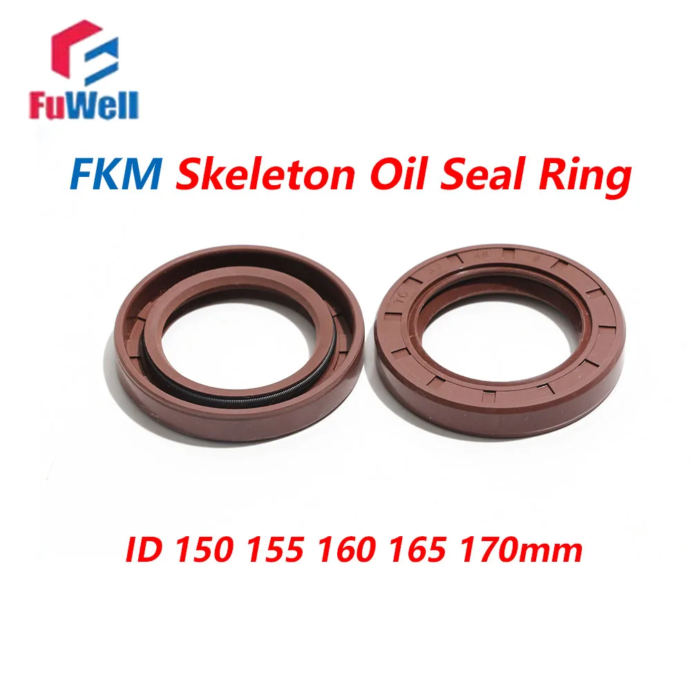 

Fuwell 1pcs Skeleton Oil Seal FKM Sealing Gasket Simmer Ring Shaft Seals ID 150 155 160 165 170mm Fluorine O Oil Sealing Washer