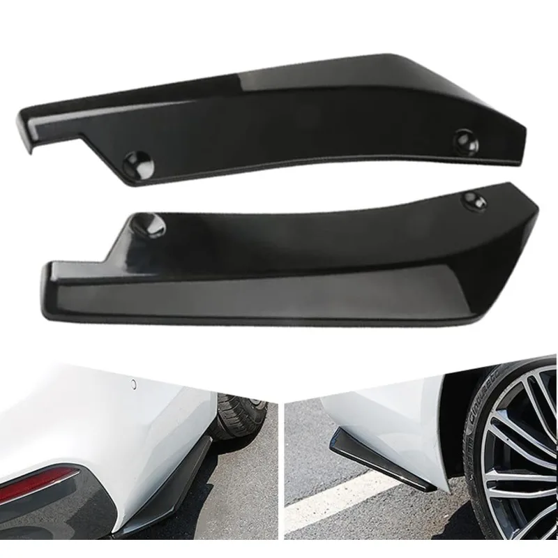 2PC Rear Bumper Lip Wrap Angle Diffuser Splitter Canard Spoiler Protector for VW Golf MK8 MK7 MK7.5 MK6 MK5 GTI GTD GTE