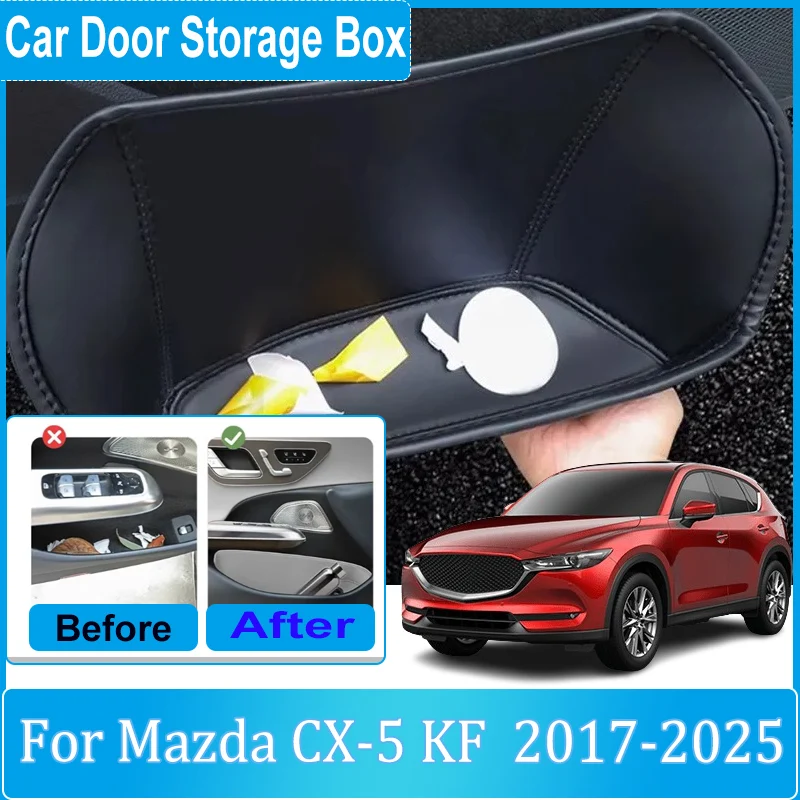 Car Door Storage Box For Mazda CX 5 KF Accessories CX5 2017-2025 2018 2019 2020 Waterproof Auto Door Slot Storage Cover Bodykits