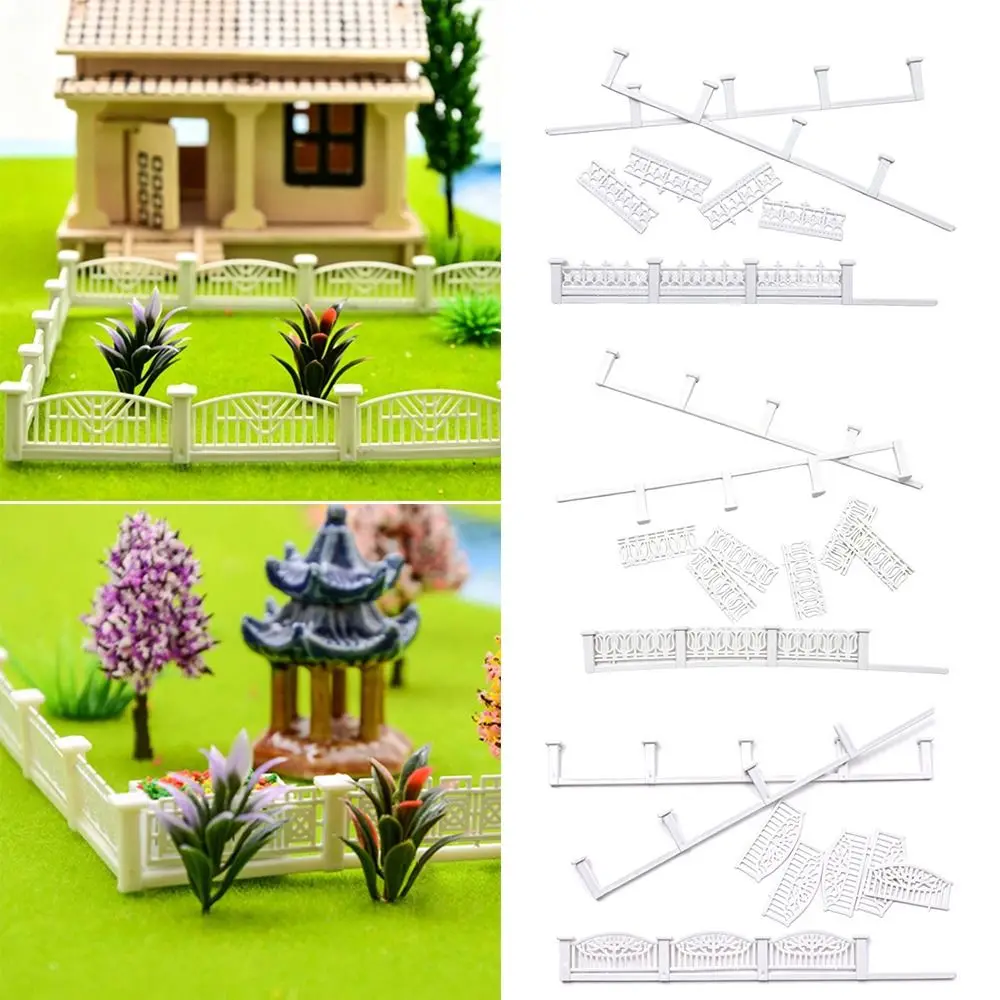1:200 Scale Model Railway Building Multi Colorful 100cm Length Model Railway Fence One Meter White Color Garden Fence Model