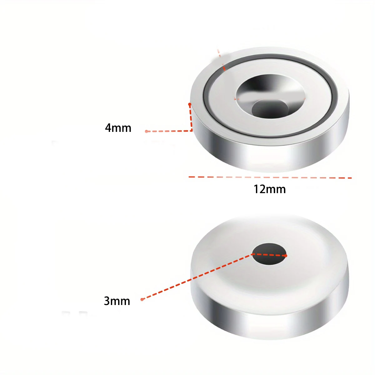 10/20/50Pcs 12x4mm Round Disc Magnets With 3mm Center Hole Screw Mount Magnets For Secure Fastening DIY Woodworking Projects