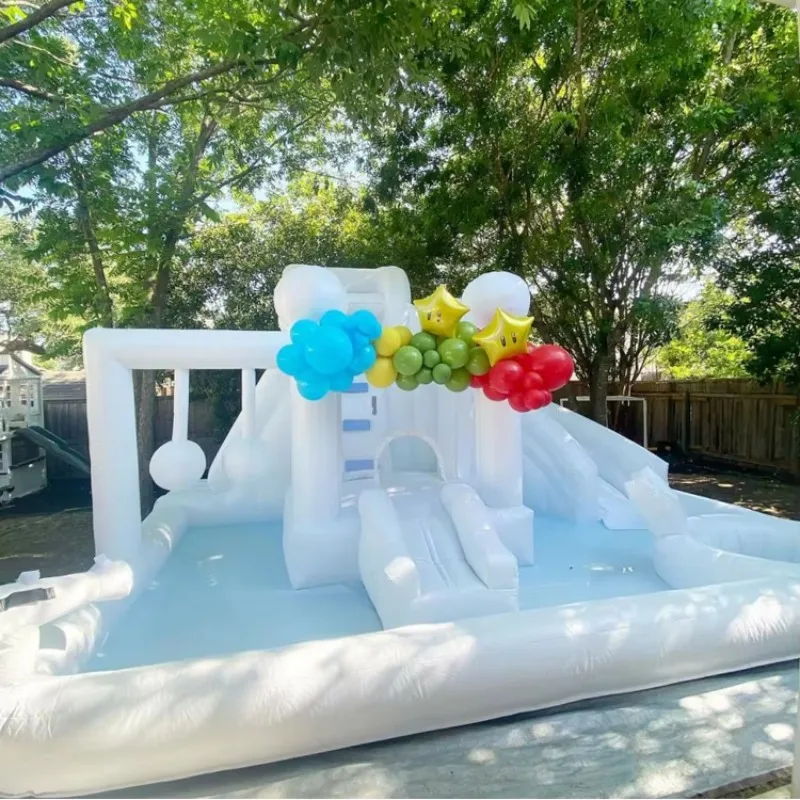 

Factory Price Weeding Bounce Combo Water Slide White Bouncy Slide Kids Inflatable White Bounce House for Party Rental
