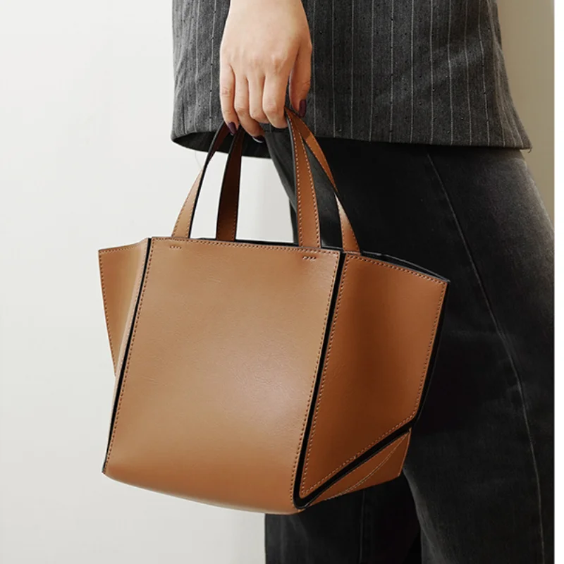 

Роскошная простая сумка-корзина, брендовая расширенная универсальная пригородная сумка, высококачественная кожаная сумка для матери и ребенка, женская сумка на плечо