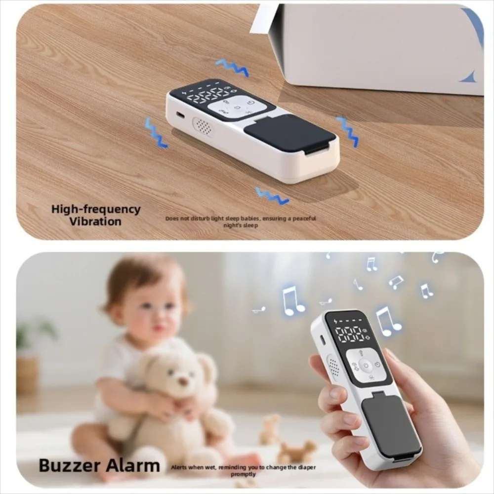 Portable Wireless Bedwetting Alarm with Receiver 10M Range Urine Moisture Alarm Lighting UV Disinfection Pee Alarm Elder Care