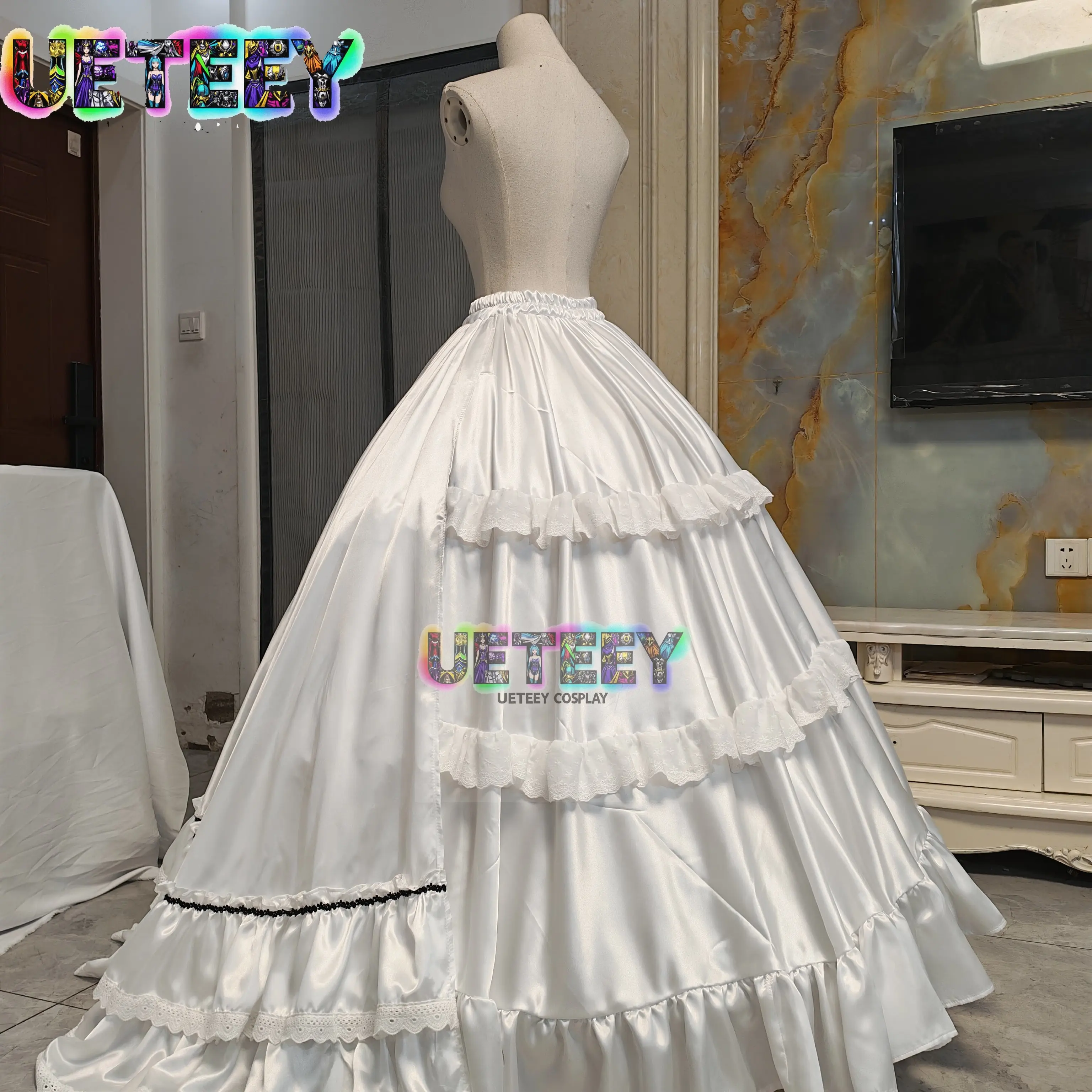 UETEEY COS Black Butler Ciel Phantomhive Robin 360-degree Large Skirt Cosplay Costume Halloween Costume Custom Size view 4